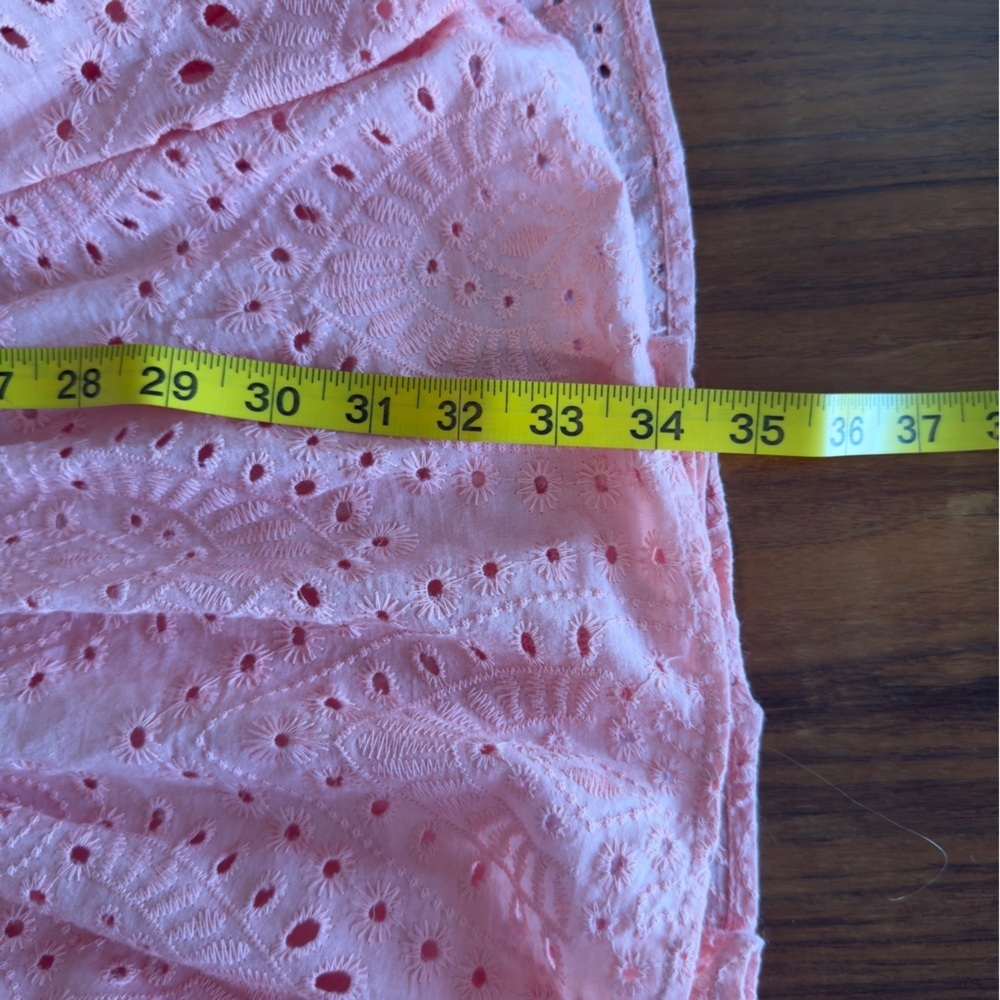 Wisteria Lane Ava Eyelet Mini Dress Coral Pink Small - Picture 13 of 16